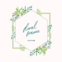 Obraz premium Vector flower background. Floral frame