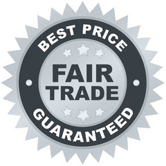Best Price Fair Trade product label or badge or sticker image isolated on white background