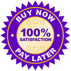 Buy Now Pay Later product label or badge or sticker image isolated on white background