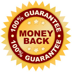 Money Back Guarantee product label or badge or sticker image isolated on white background