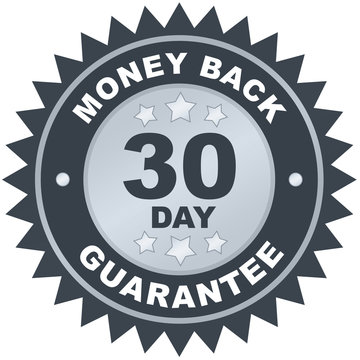 30 Day Money Back Guarantee product label or badge or sticker image isolated on white background