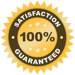 Satisfaction guaranteed product label or badge or sticker isolated image on white background