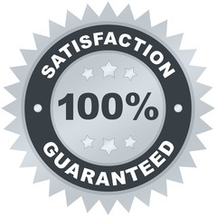 Satisfaction guaranteed product label or badge or sticker isolated image on white background