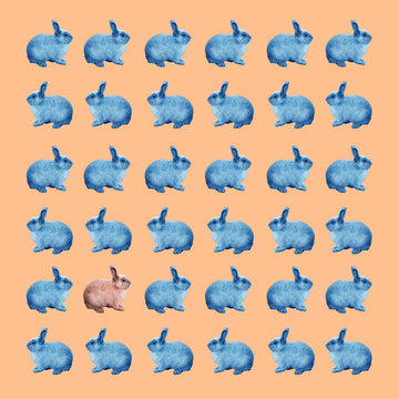 Blue Bunny Pattern