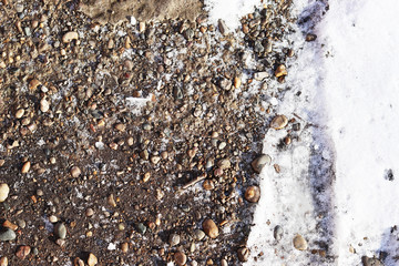 dirty grey concrete material with small stones for the background