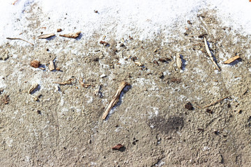 dirty grey concrete material with small stones for the background