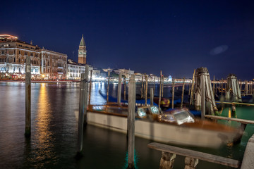 Venice night landscape with a view of the Grand Canal and Doge's Palace