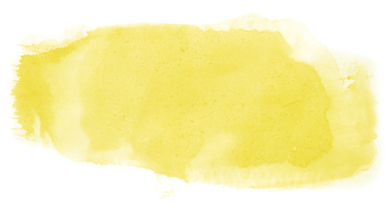 Abstract watercolor background hand-drawn on paper. Volumetric smoke elements. Yellow color. For design, web, card, text, decoration, surfaces.