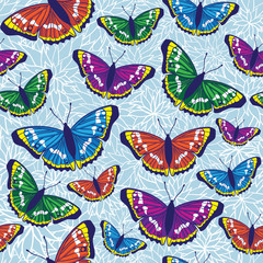 Naklejka premium Vector seamless pattern with butterflies