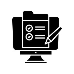 Planner black icon, concept illustration, vector flat symbol, glyph sign.