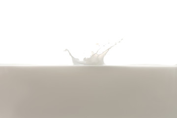 Fresh milk with splash isolated on white, closeup