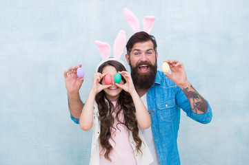 Fun ideas. Sale and discount. Traditional food. Happy easter. Father and child celebrate easter....