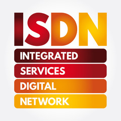 ISDN - Integrated Services Digital Network acronym, technology concept background