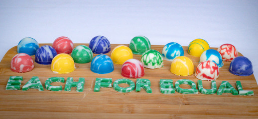 colorful chocolate in honor of international women's day