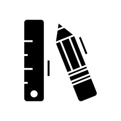 Office supplies black icon, concept illustration, vector flat symbol, glyph sign.