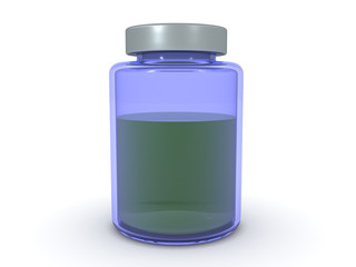 3D Rendering of small serum bottle