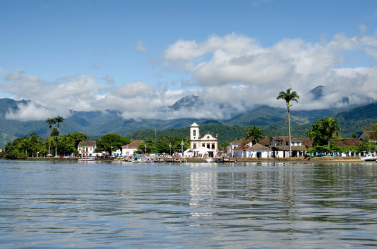 View to Parati town from water