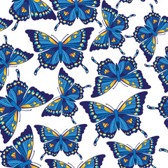 Vector seamless pattern with butterflies