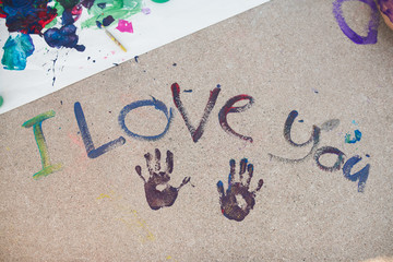 I love you in finger-paint