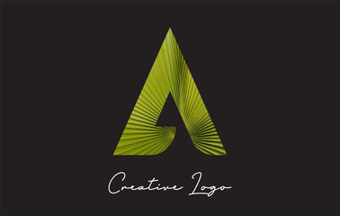 A Letter Logo with Palm Tree Leaf Pattern Design.