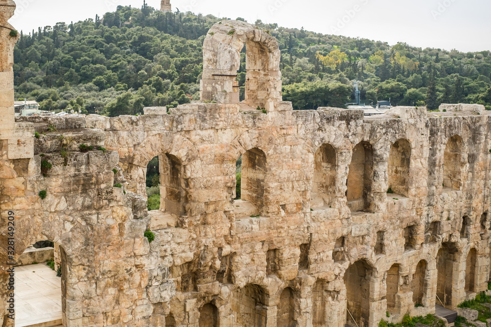 Wall mural Ruins of Parthenon on the Acropolis - 447 BC - in Athens, Greece