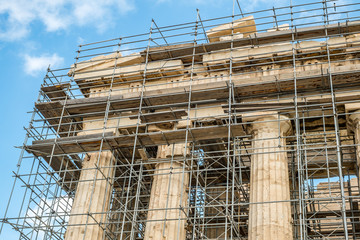 Ruins of Parthenon on the Acropolis - 447 BC - in Athens, Greece