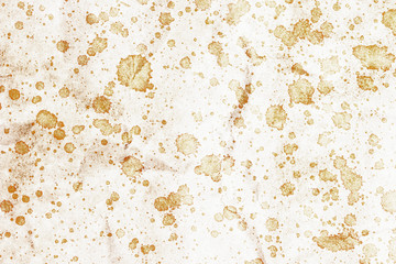 Coffee stains background. Brown splash texture. Brown antique rustic stained paper backdrop. Grunge spray brown stains.