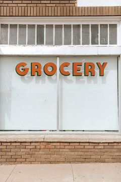 Grocery store signage in Marfa, Texas