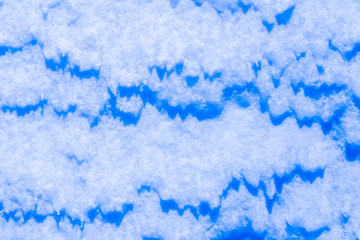 blue texture of an snow surface with pure ice white wave , blue cold clear cryslallized wall background ,decorative plaster background close up , abstract macro wallpaper
