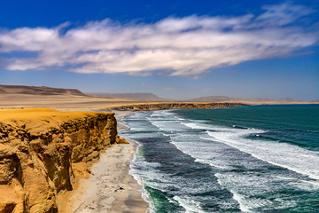 Peru, Ica Department. Paracas National Reserve. Supay Beach