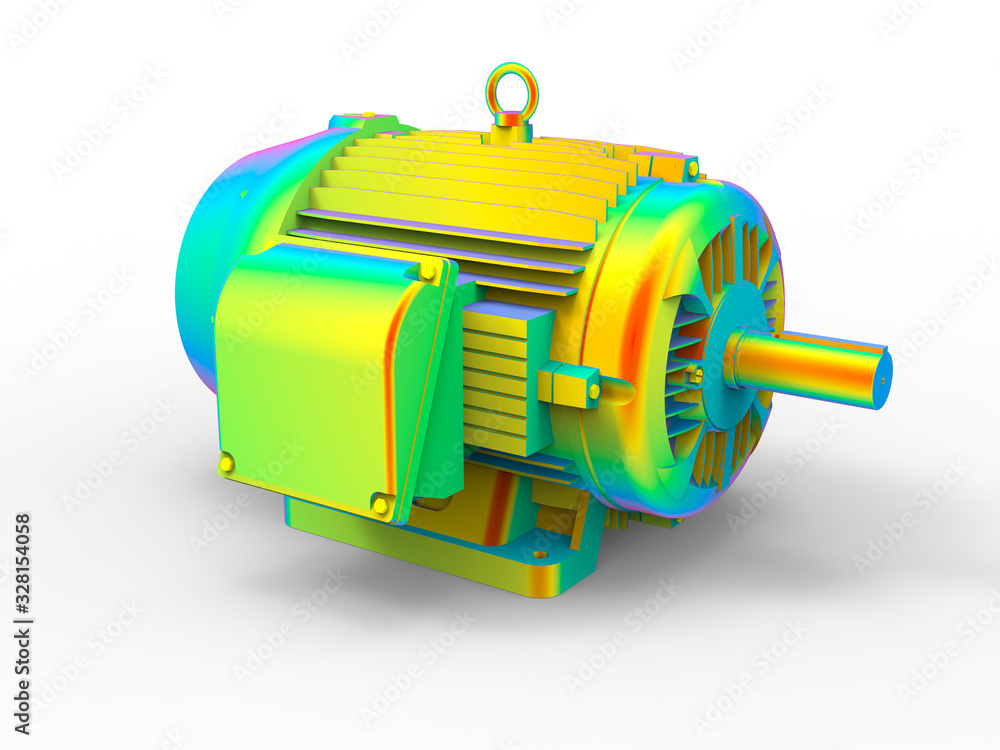 Aufkleber 3d rendering - electric motor finite element analysis