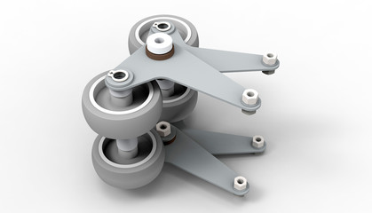 3D rendering - industrial caster wheels