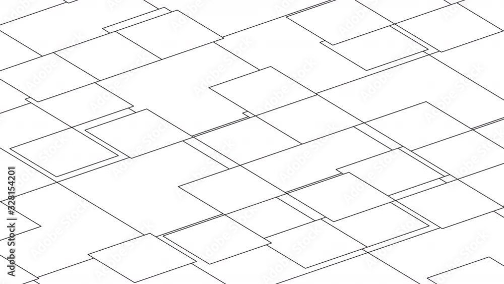 Poster abstract background design with moving squares, seamless looped 4k animation