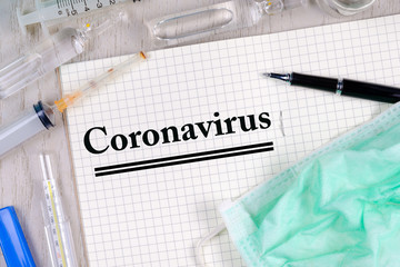 Coronavirus Note with Medical Tools
