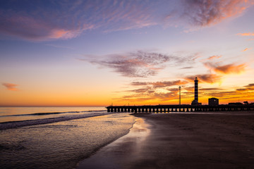 Tramonto sulla spiaggia del faro, tra Jesolo e Cavallino
