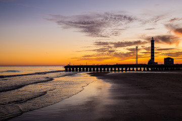 Tramonto sulla spiaggia del faro, tra Jesolo e Cavallino