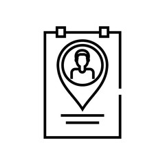 Worker location line icon, concept sign, outline vector illustration, linear symbol.