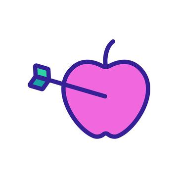 Apple target icon vector. Thin line sign. Isolated contour symbol illustration