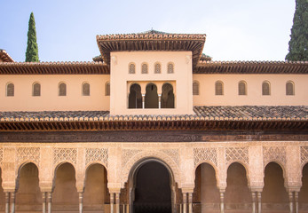 Fototapeta na wymiar Entrance of courtyard of the Lions in the Alhambra, Granada, Spain
