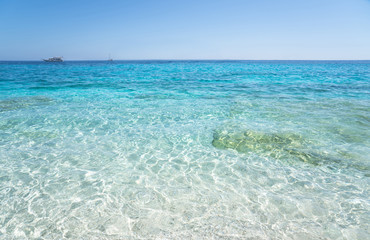 Fototapeta na wymiar Clear azure coloured sea water, Sardinia, Italy