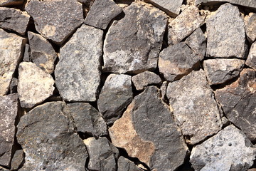 Texture of a grey granite stone wall for background