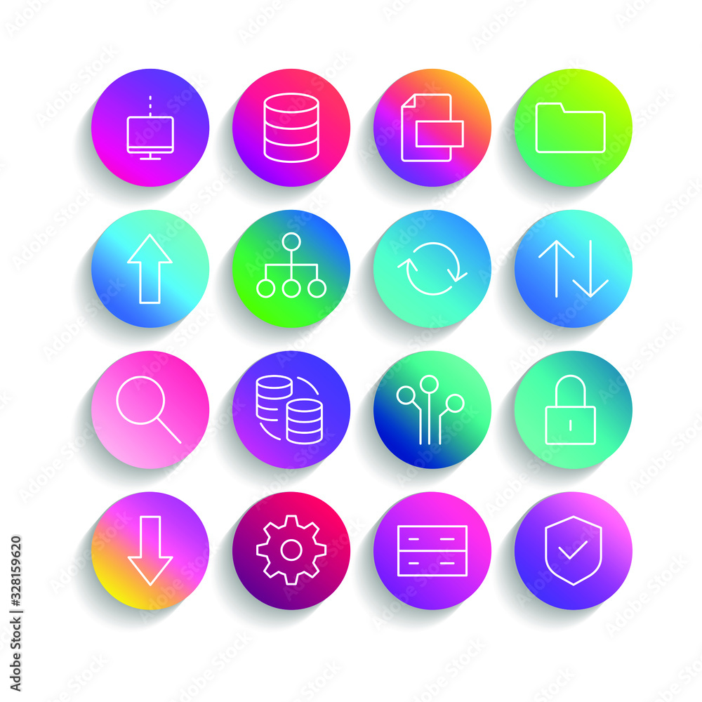 Poster Cloud data and technology set icon template color editable. Cloud data and technology pack symbol vector sign isolated on white background illustration for graphic and web design.