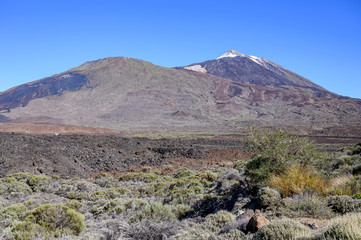 View on top of volcano Mount Teide on Tenerife island, Canary, Spain