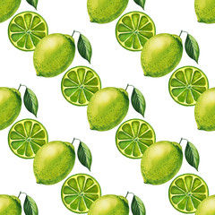 Watercolor seamless floral pattern with lemon fruts hand drawing decorative background. Print for textile, cloth, wallpaper, scrapbooking