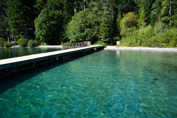 SOUTH LAKE TAHOE, CALIFORNIA, USA - AUGUST 21, 2019: Emerald Bay on Tahoe Lake