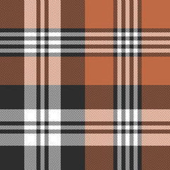 Tartan plaid pattern. Seamless vector tartan check plaid in brown, orange, and white for autumn and winter flannel shirt, scarf, blanket, throw, and other modern textile design. - 328160472