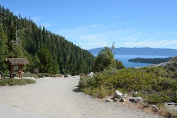 SOUTH LAKE TAHOE, CALIFORNIA, USA - AUGUST 21, 2019: Emerald Bay on Tahoe Lake