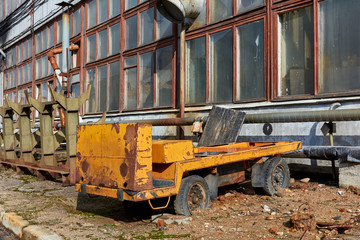 abandoned car in an abandoned yard