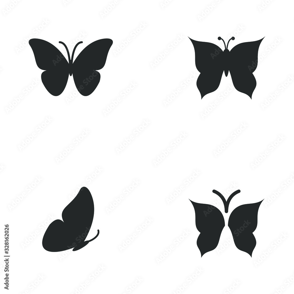 Poster butterflies icon template color editable. butterflies symbol vector sign isolated on white backgroun