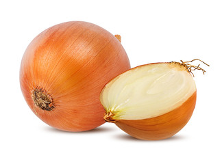 Onions and isolated on white background